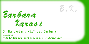 barbara karosi business card